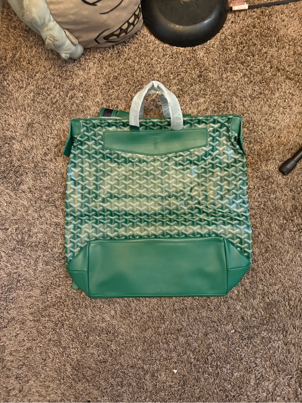 Green Patterned Tote Bag - Women's Fashion Carryall